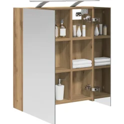 vidaXL Badkamer spiegelkast Artisanaal eiken 60 x 14,5 x 70 cm