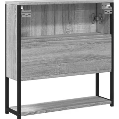 vidaXL Badkamerspiegelkast 60x16x60 cm bewerkt hout grijs sonoma eiken
