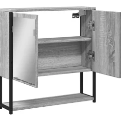 vidaXL Badkamerspiegelkast 60x16x60 cm bewerkt hout grijs sonoma eiken