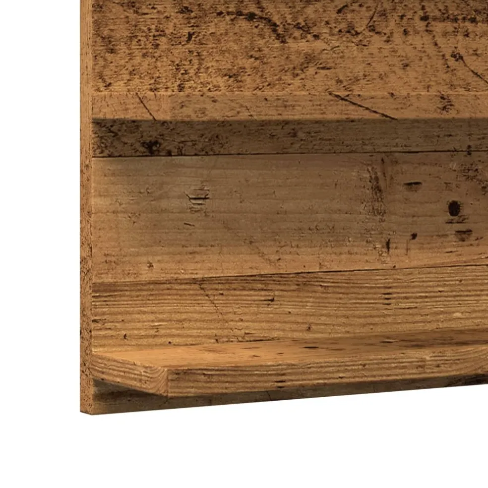 vidaXL Badkamerspiegelkast 90x11x45 cm bewerkt hout oud houtkleurig
