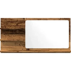vidaXL Badkamerspiegelkast 90x11x45 cm bewerkt hout oud houtkleurig