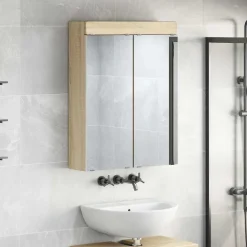 vidaXL Badkamer spiegelkast TULUM Sonoma Eiken 60 x 16,5 x 78 cm