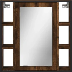 vidaXL Badkamerspiegelkast 60x16x60 cm bewerkt hout gerookt eikenkleur