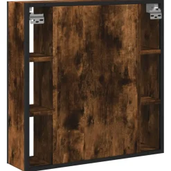 vidaXL Badkamerspiegelkast 60x16x60 cm bewerkt hout gerookt eikenkleur