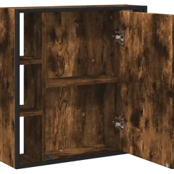 vidaXL Badkamerspiegelkast 60x16x60 cm bewerkt hout gerookt eikenkleur