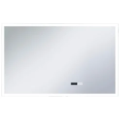 vidaXL Badkamerspiegel LED met aanraaksensor en tijdweergave 100x60 cm