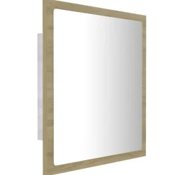 vidaXL Badkamerspiegel LED 40x8,5x37 cm acryl sonoma eikenkleurig