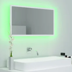 vidaXL Badkamerspiegel LED 80x8,5x37 cm acryl wit
