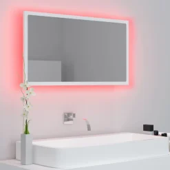 vidaXL Badkamerspiegel LED 80x8,5x37 cm acryl wit