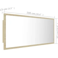 vidaXL Badkamerspiegel LED 100x8,5x37 cm acryl sonoma eikenkleurig