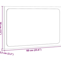 vidaXL Badkamerspiegel met LED 60x8,5x38 cm artisanaal eikenkleurig