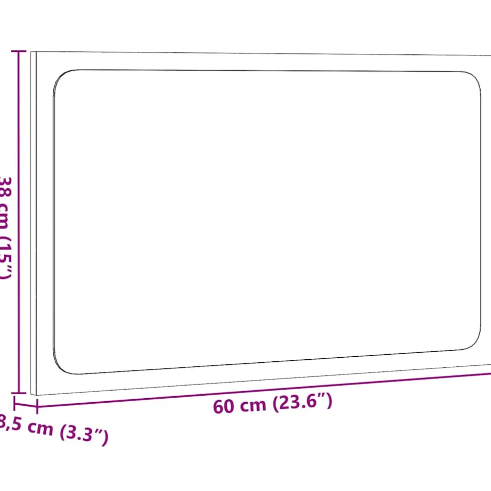 vidaXL Badkamerspiegel met LED 60x8,5x38 cm artisanaal eikenkleurig