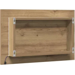 vidaXL Badkamerspiegel met LED 60x8,5x38 cm artisanaal eikenkleurig