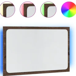 vidaXL Badkamerspiegel met LED 60x8,5x38 cm bewerkt hout bruin eiken