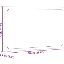 vidaXL Badkamerspiegel met LED 60x8,5x38 cm bewerkt hout bruin eiken