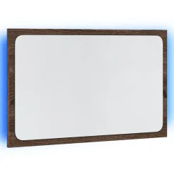 vidaXL Badkamerspiegel met LED 60x8,5x38 cm bewerkt hout bruin eiken