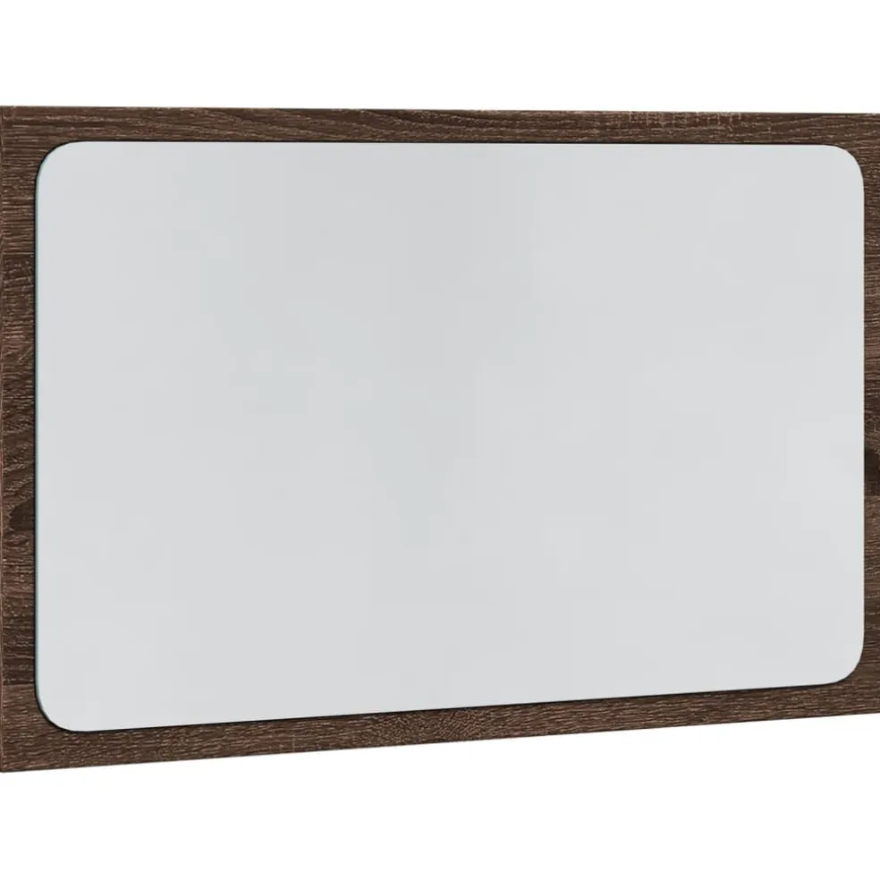 vidaXL Badkamerspiegel met LED 60x8,5x38 cm bewerkt hout bruin eiken
