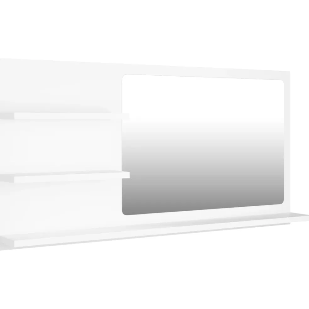 vidaXL Badkamerspiegel 90x10,5x45 cm bewerkt hout wit