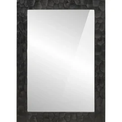 vidaXL Badkamerspiegel 50x70x2,5 cm massief mangohout en glas zwart
