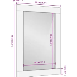 vidaXL Badkamerspiegel 50x70x2,5 cm massief mangohout en glas zwart
