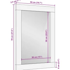vidaXL Badkamerspiegel 50x70x2,5 cm massief mangohout en glas