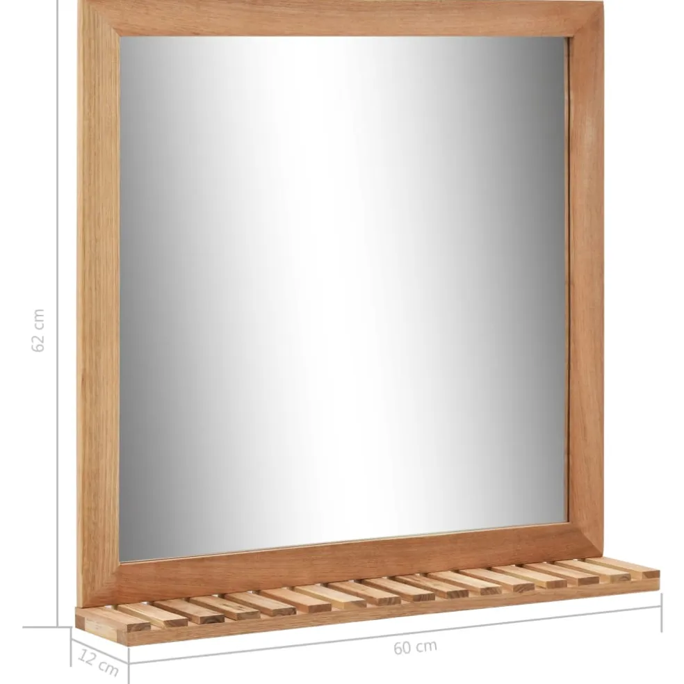 vidaXL Badkamerspiegel 60x12x62 massief walnotenhout