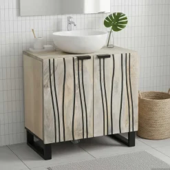 vidaXL Badkamertenk te kast Wit 62 x 33 x 58 cm Bewerkt hout