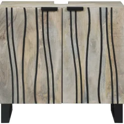 vidaXL Badkamertenk te kast Wit 62 x 33 x 58 cm Bewerkt hout