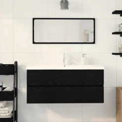 vidaXL Badkamertenk te kast Zwart Eiken 100 x 39 x 62 cm Bewerkt hout
