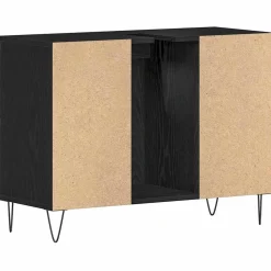 vidaXL Badkamertenk te kast Zwart Eiken 80 x 33 x 60 cm Bewerkt hout