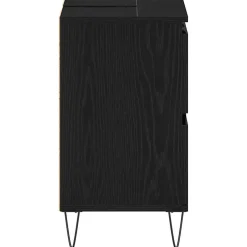 vidaXL Badkamertenk te kast Zwart Eiken 80 x 33 x 60 cm Bewerkt hout