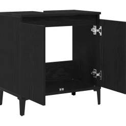 vidaXL Badkamertenk te kast Zwart Eiken 58 x 33 x 60 cm Bewerkt hout