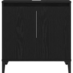 vidaXL Badkamertenk te kast Zwart Eiken 58 x 33 x 60 cm Bewerkt hout