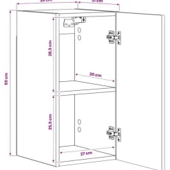 vidaXL Badkamer wandkast ARNHEM Sonoma Eiken 30 x 31 x 59 cm