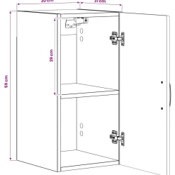 vidaXL Badkamer wandkast HOORN Sonoma Eiken 30 x 31 x 59 cm