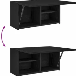 vidaXL Badkamerwandkast 60x25x30 cm bewerkt hout zwart
