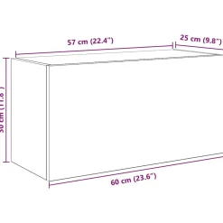 vidaXL Badkamerwandkast 60x25x30 cm bewerkt hout zwart