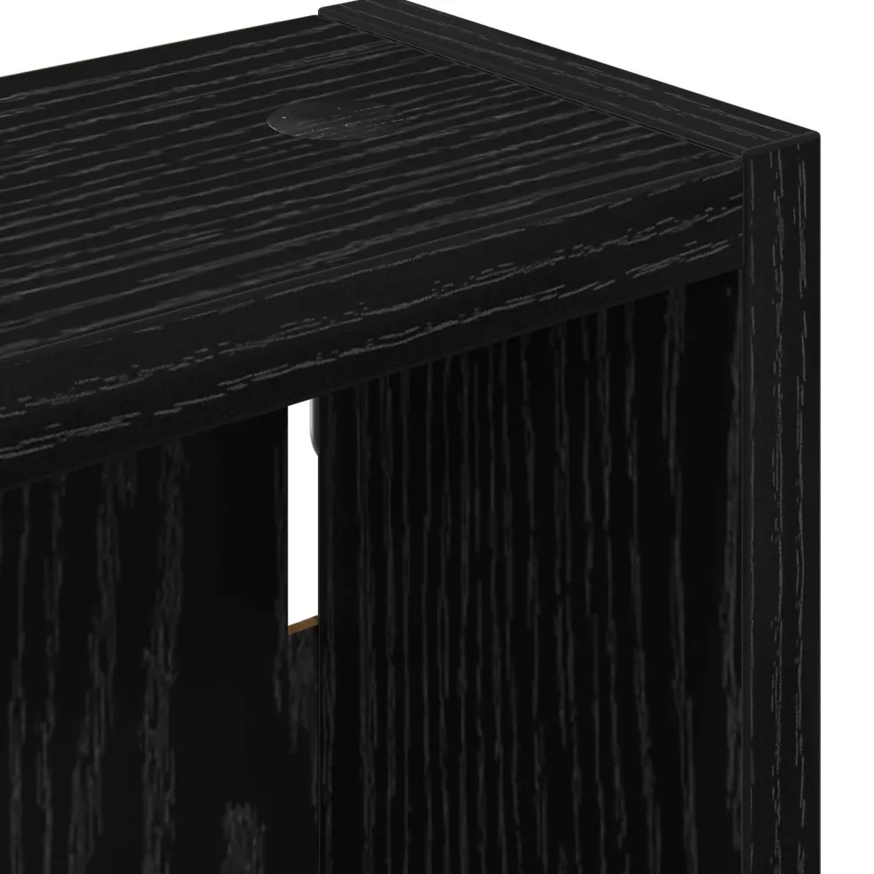 vidaXL Badkamer wandkast Zwarte Eik 20 x 10 x 50 cm Geconstrueerd hout