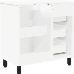 vidaXL Badkamer Waskom Wit 60 x 35 x 60 cm Bewerkt hout