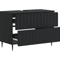 vidaXL Badkamer wastafelkast ZWOLLE Zwart 82 x 41 x 58,5 cm