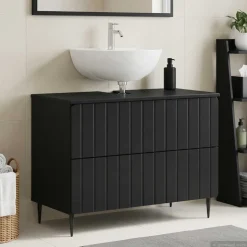 vidaXL Badkamer wastafelkast ZWOLLE Zwart 82 x 41 x 58,5 cm