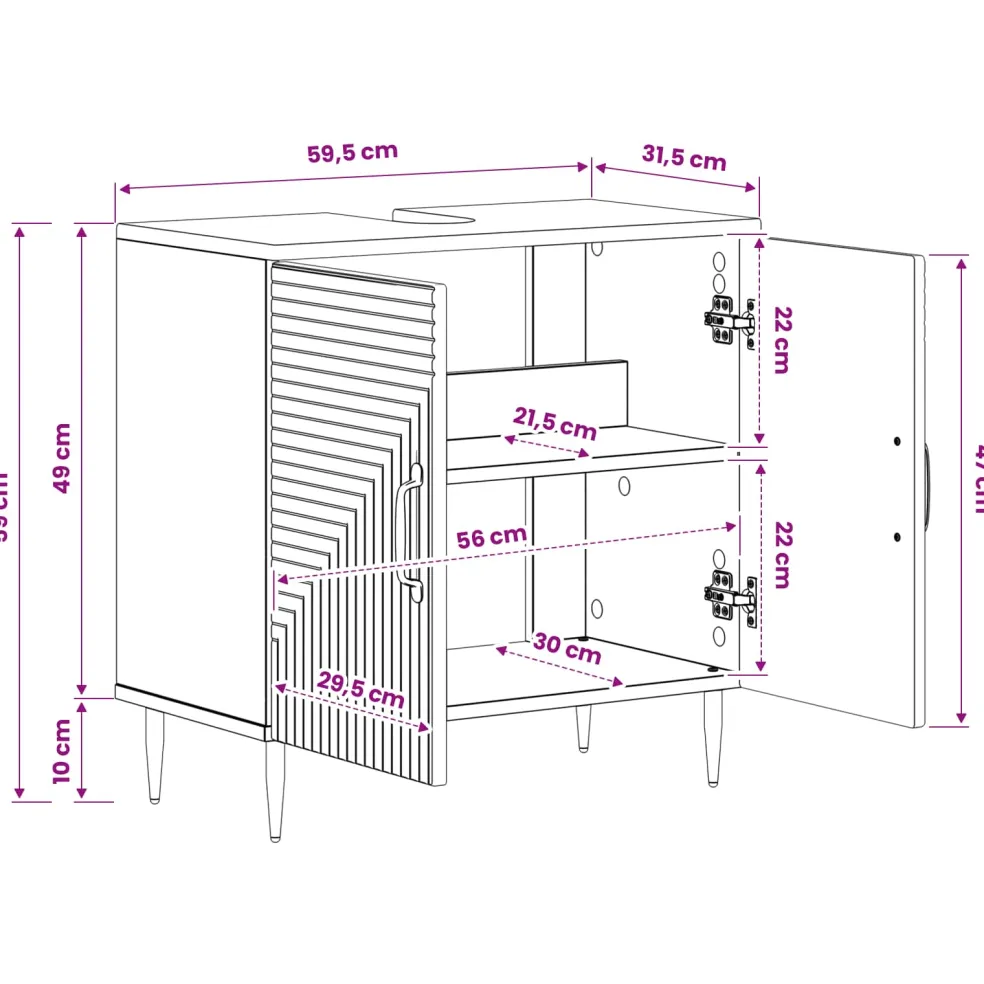 vidaXL Badkamer wastafelkast ARNHEM Sonoma Eiken 82 x 41 x 59 cm