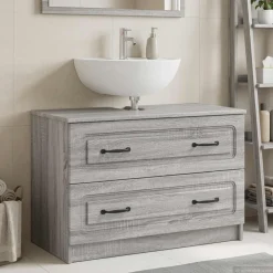 vidaXL Badkamer wastafelkast UTRECHT Grijs Sonoma 82 x 41 x 56 cm