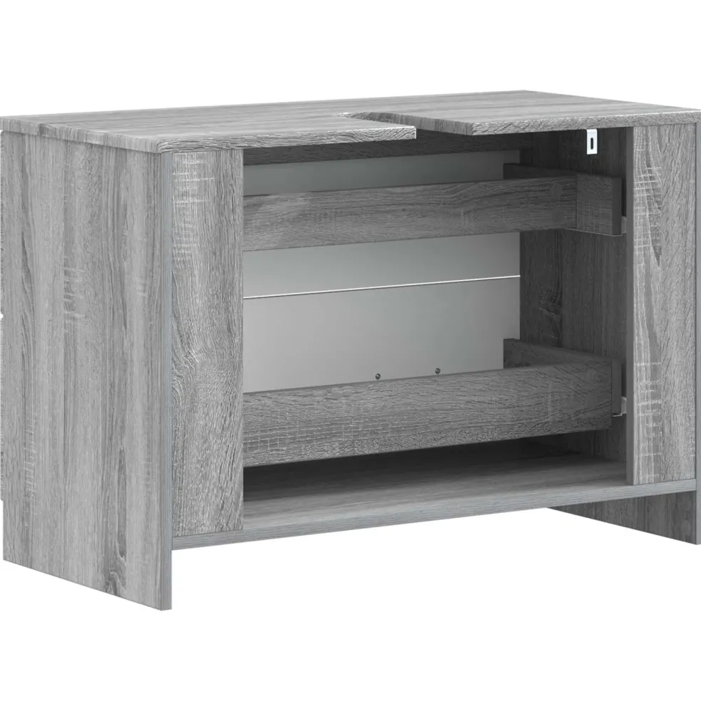 vidaXL Badkamer wastafelkast UTRECHT Grijs Sonoma 82 x 41 x 56 cm