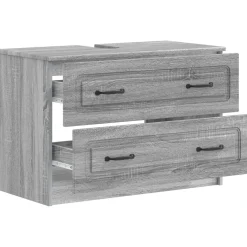 vidaXL Badkamer wastafelkast UTRECHT Grijs Sonoma 82 x 41 x 56 cm