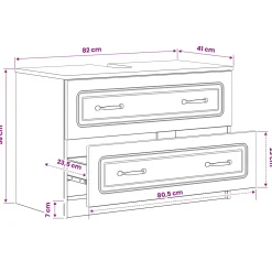 vidaXL Badkamer wastafelkast UTRECHT Wit 82 x 41 x 56 cm Bewerkt hout