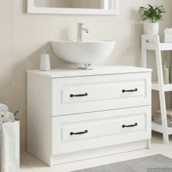 vidaXL Badkamer wastafelkast UTRECHT Wit 82 x 41 x 56 cm Bewerkt hout
