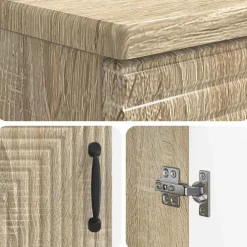 vidaXL Badkamer wastafelkast HAARLEM Sonoma Eiken 59,5 x 31,5 x 59 cm