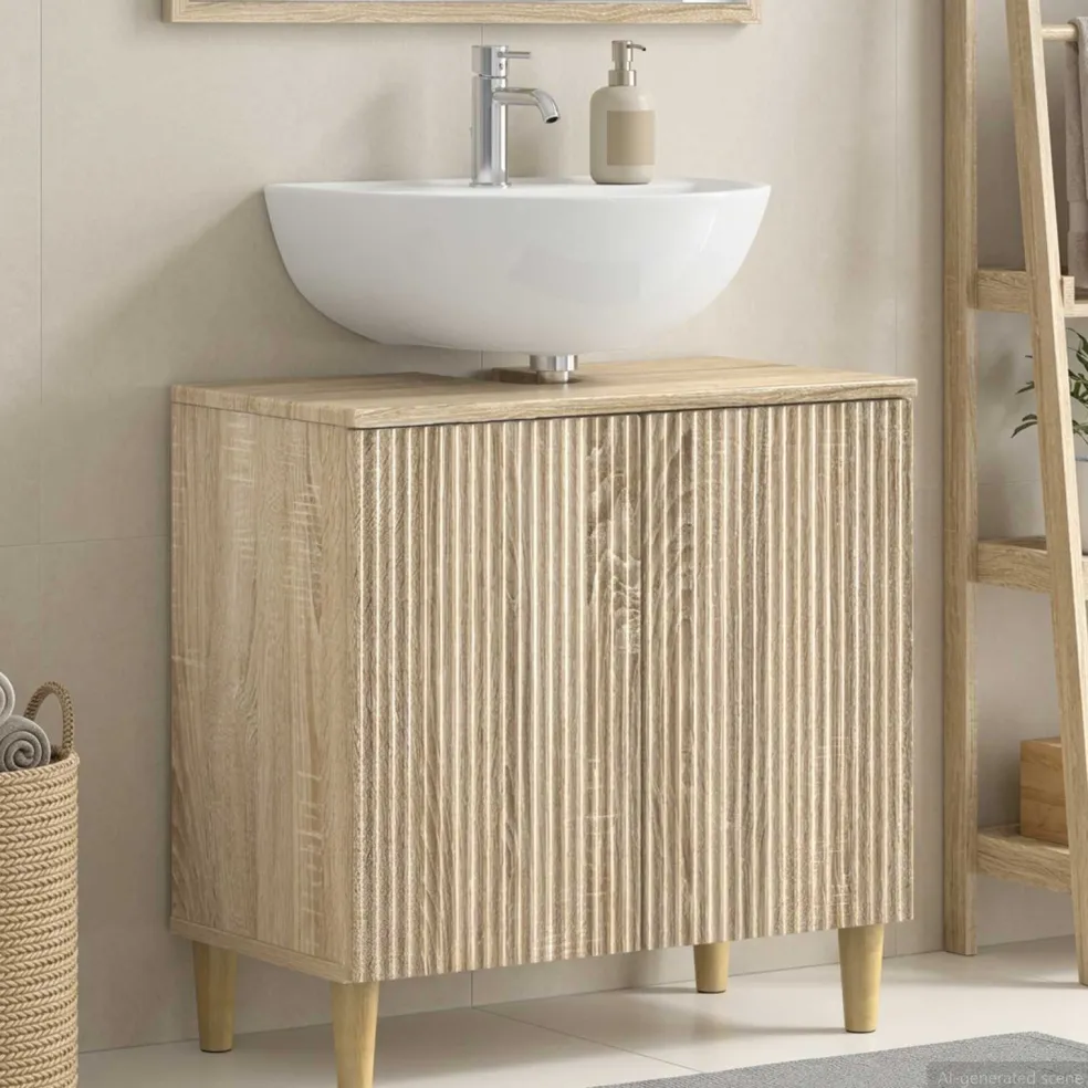 vidaXL Badkamer wastafelkast ARNHEM Sonoma Eiken 59,5 x 31,5 x 59 cm