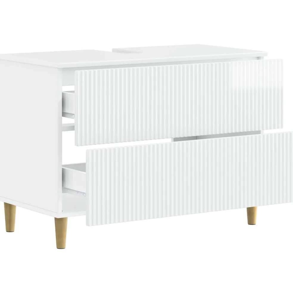 vidaXL Badkamer wastafelkast ARNHEM Hoogglans Wit 82 x 41 x 59 cm